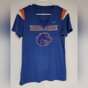 Boise State Broncos Womens Large Blue & Orange V-Neck Jersey Shirt #1